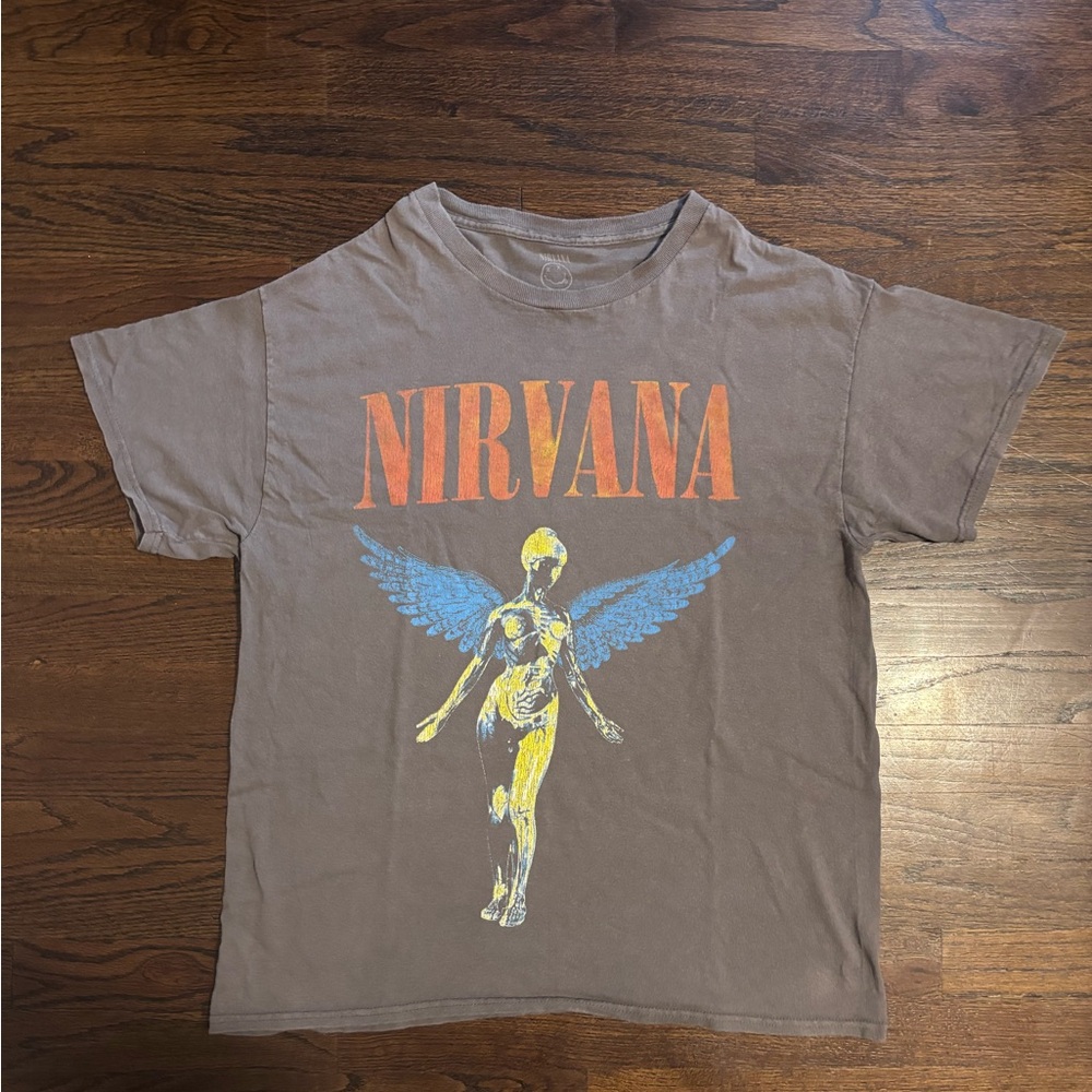 Nirvana Graphic T-Shirt in Brown Wash